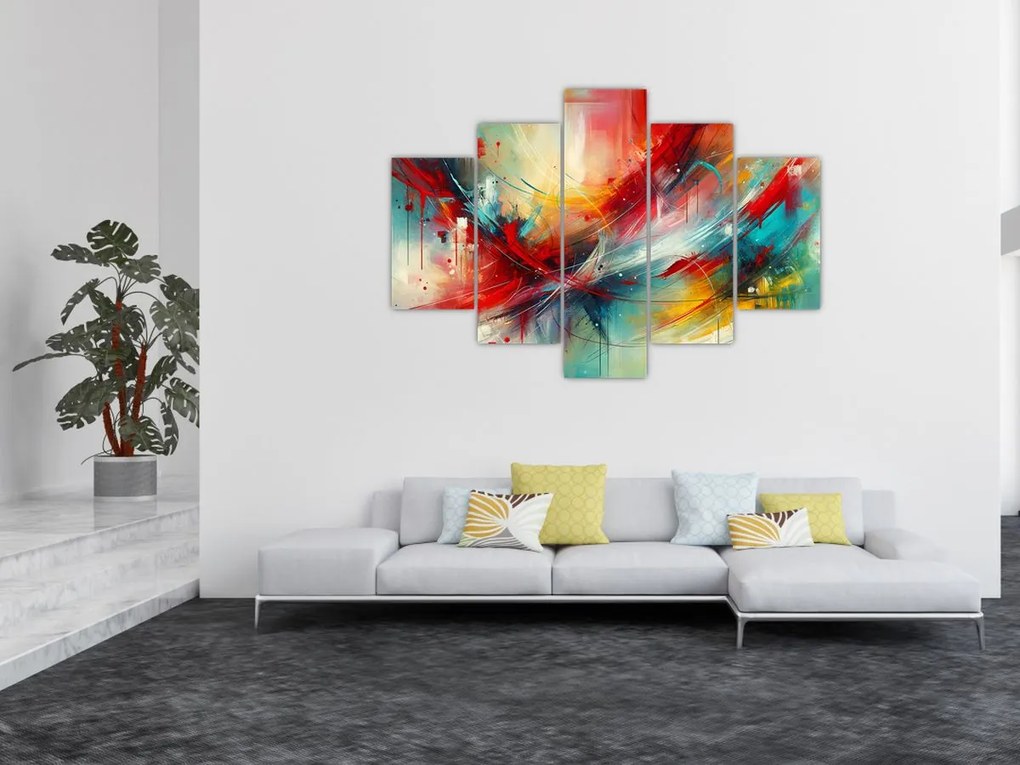 Tablou – Abstracție cu roșu (150x105 cm)