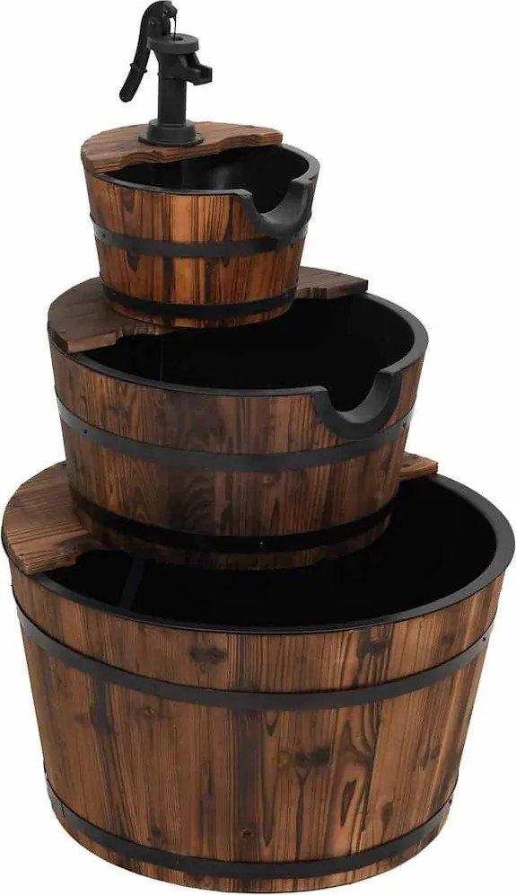 vidaXL Fântână cu pompă, 60x60x94 cm, lemn masiv de brad