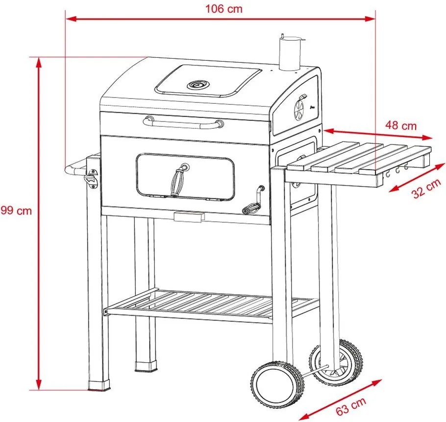 Grătar multifuncțional cu afumătoare Avenberg VOLCANO BULL