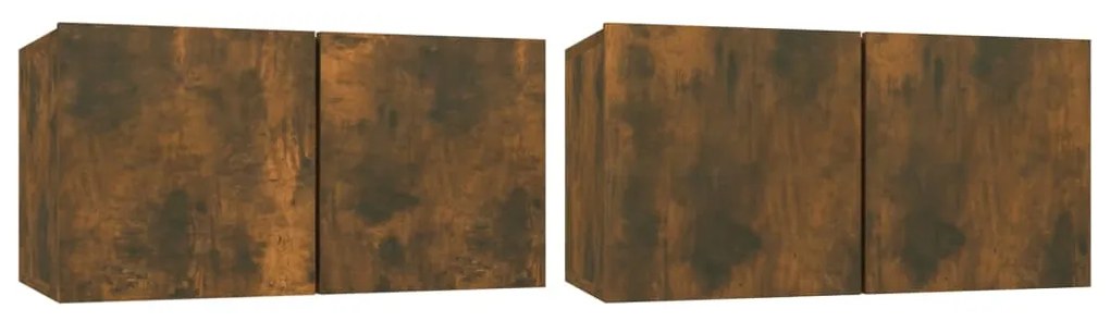 Set dulapuri TV, 5 piese, stejar fumuriu, lemn prelucrat 5, Stejar afumat, 60 x 30 x 30 cm