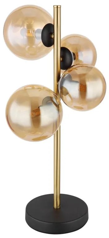 Veioza, lampa de masa LED design modern Riha negru, alama