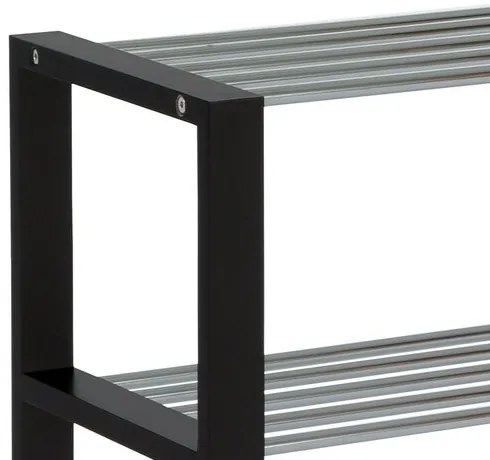 Suport pentru încălțăminte 3 nivele, negru, 3 etaje