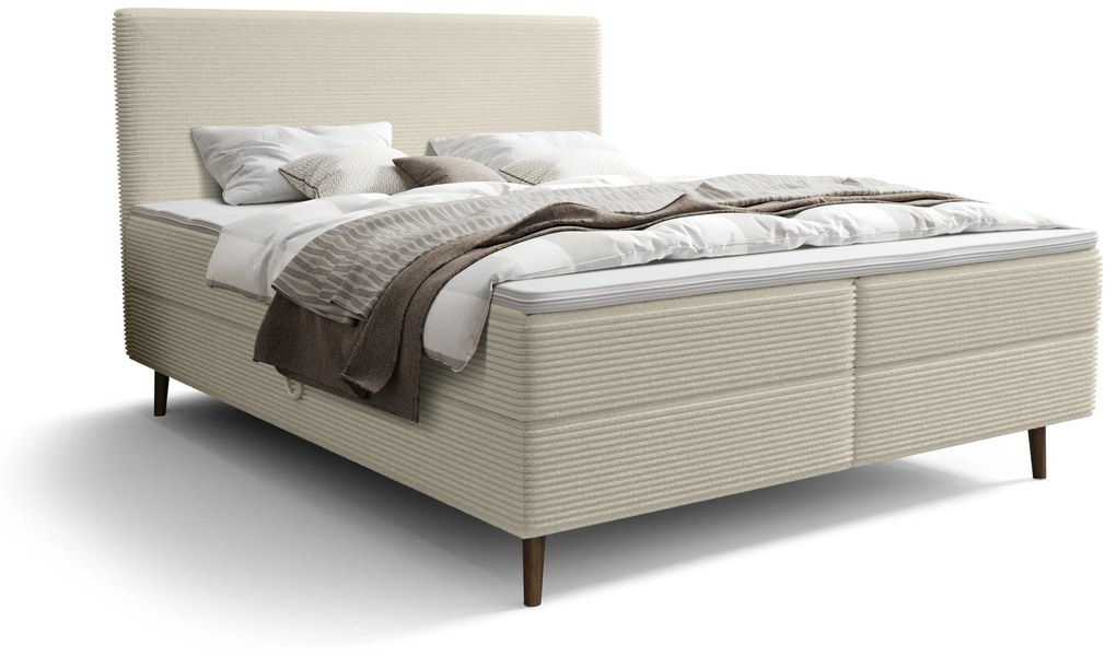 Pat de o persoană 120 cm Napoli Bonell (crem) (cu somieră, cu sp. depozitare). 1082438