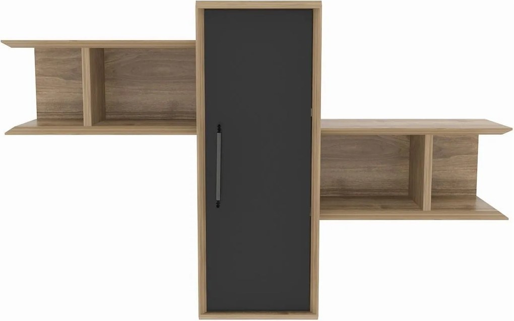 Raft OLIDA, nuc/negru, PAL melaminat, 119x35x52 cm