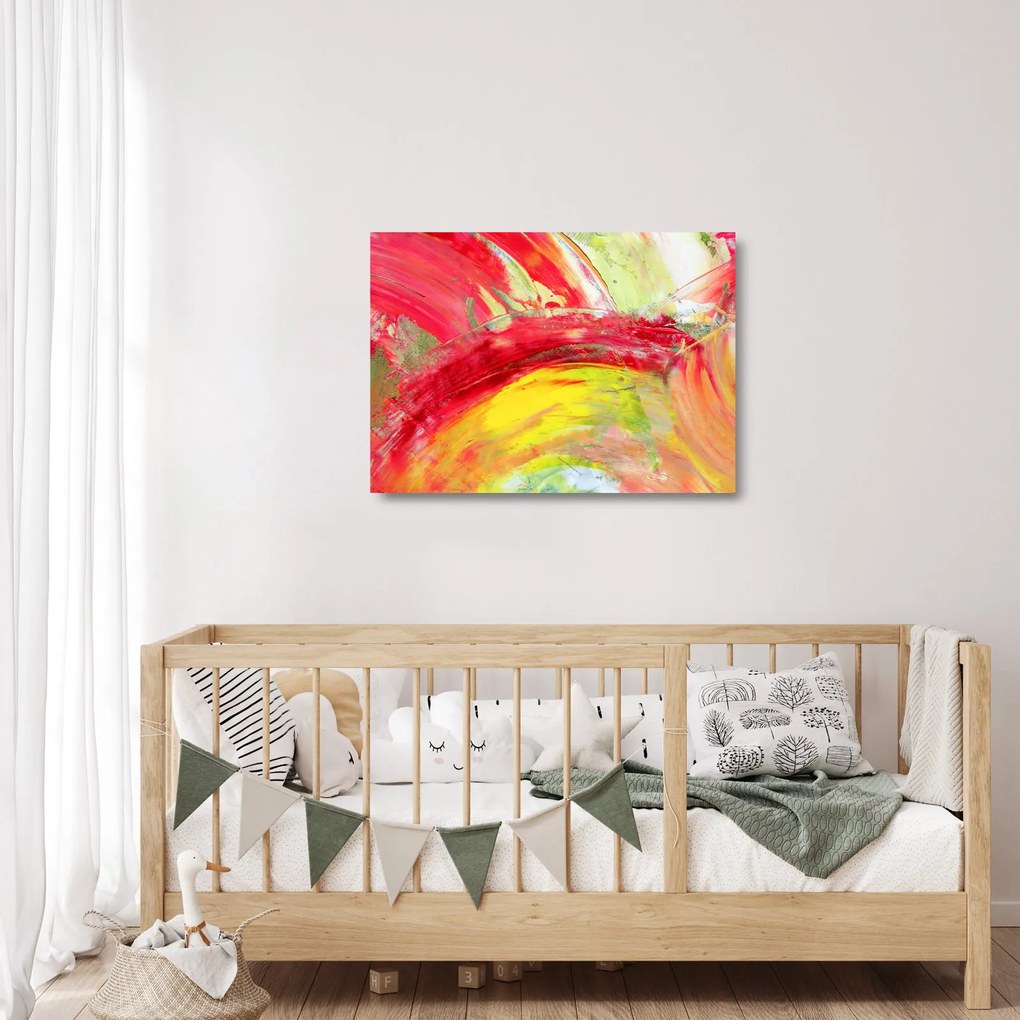 Tablou pe sticlă cu abstracție - pictura (70x50 cm)
