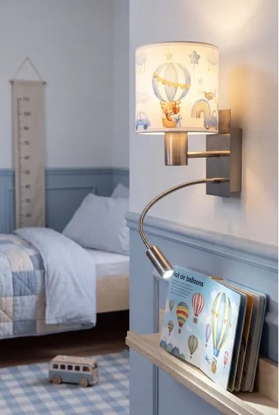 Brilagi - Lampă LED flexibilă BOBO 1xE27/25W/230V + LED/3W m. crom/alb/albastru/medv.