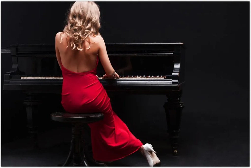 Tablou - Femeia cântând la pian (90x60 cm)