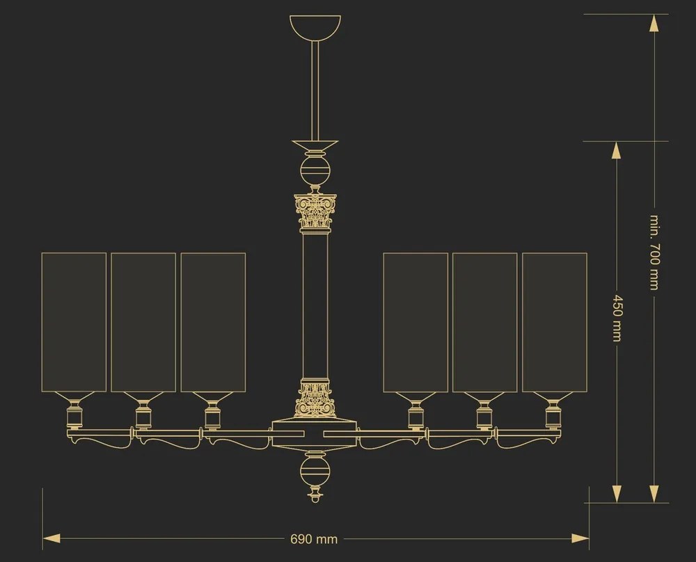 Candelabru 6 brate elegant design clasic MERANO