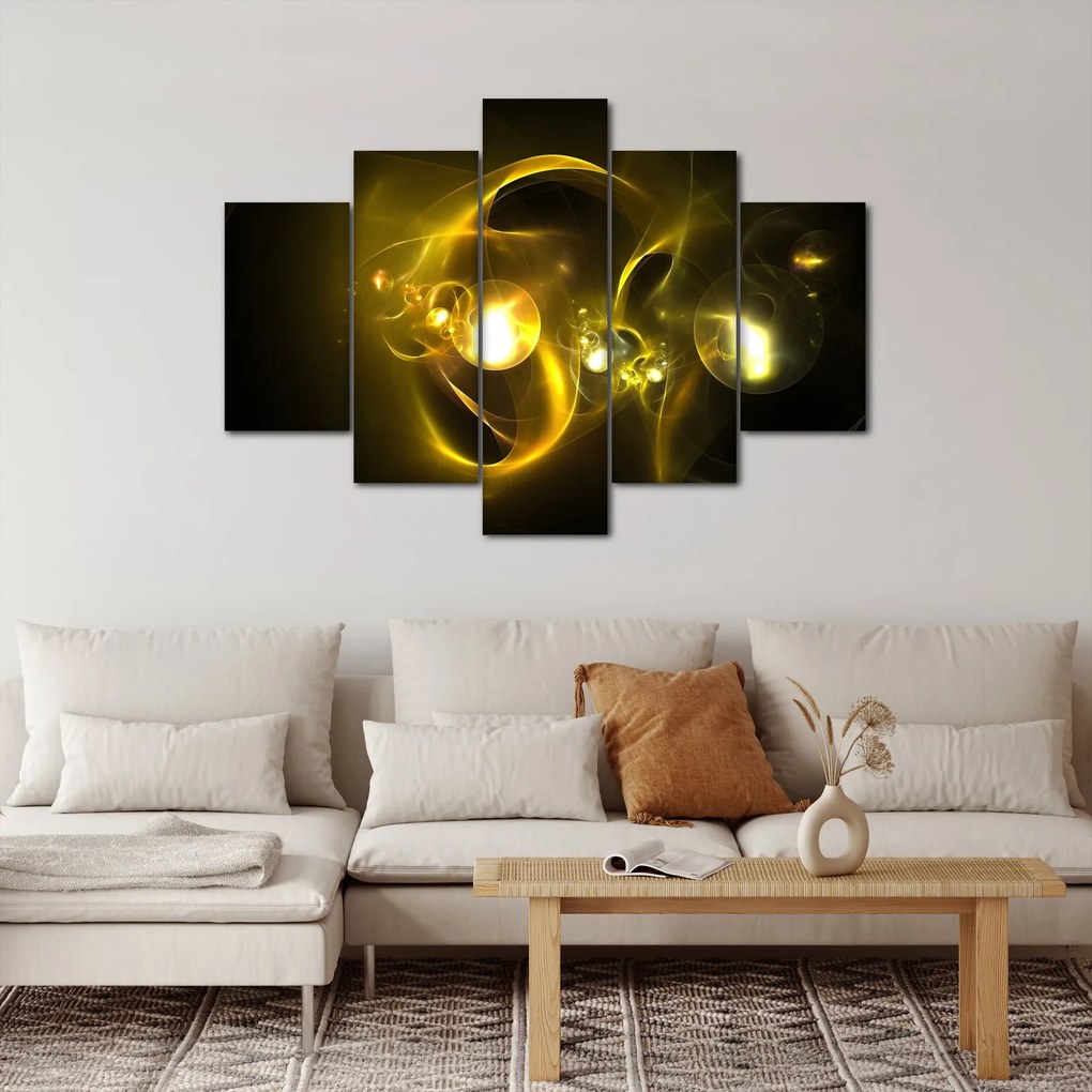Tabloul abstract cu bile galbene (150x105 cm)