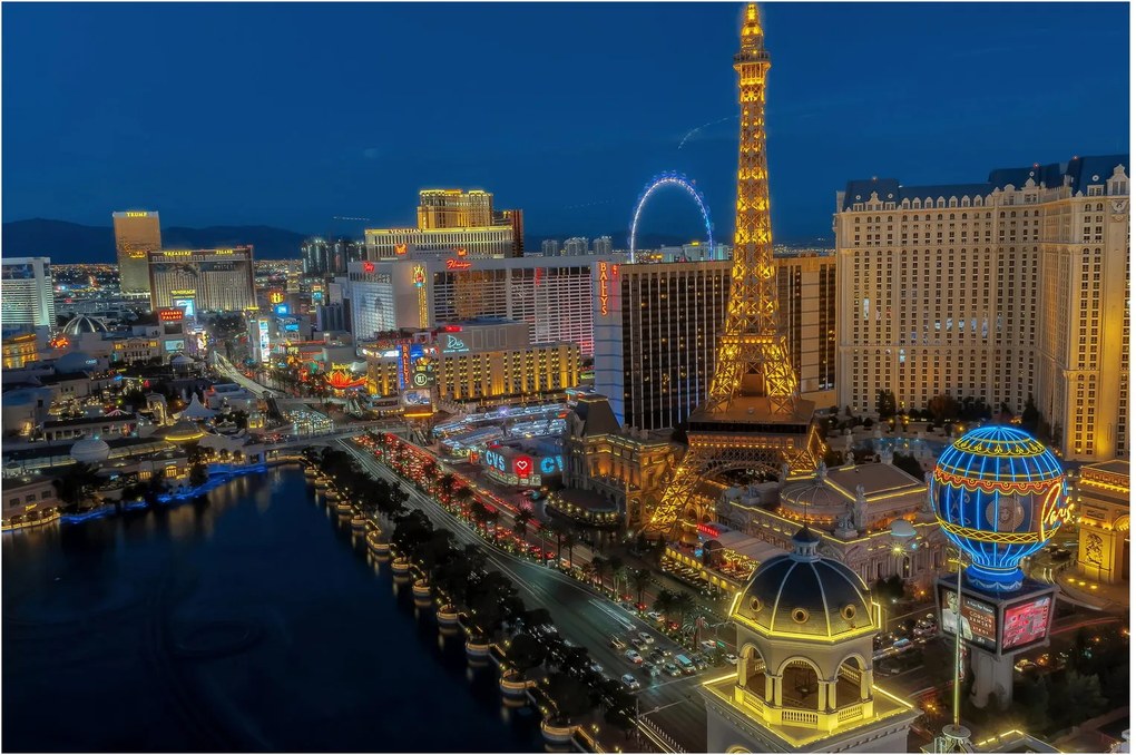 Tablou cu Las Vegas nocturn (90x60 cm)