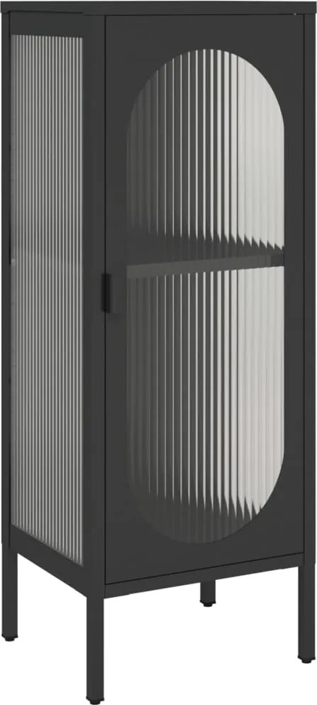 vidaXL Dulap, negru, 40x35x105 cm, sticlă și oțel