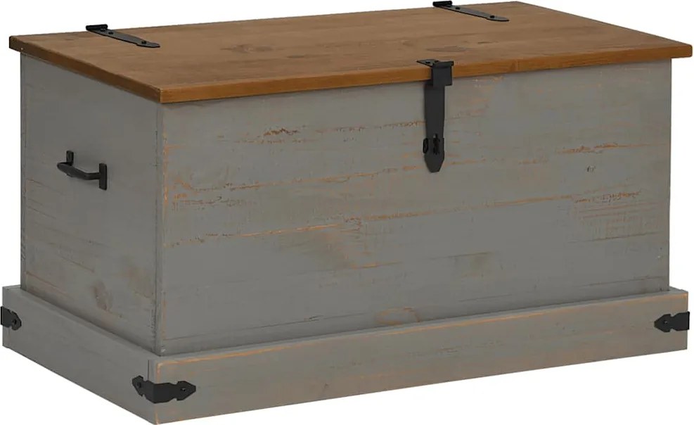vidaXL Cufă de depozitare HALDEN gri 91x48x47 cm lemn masiv de pin