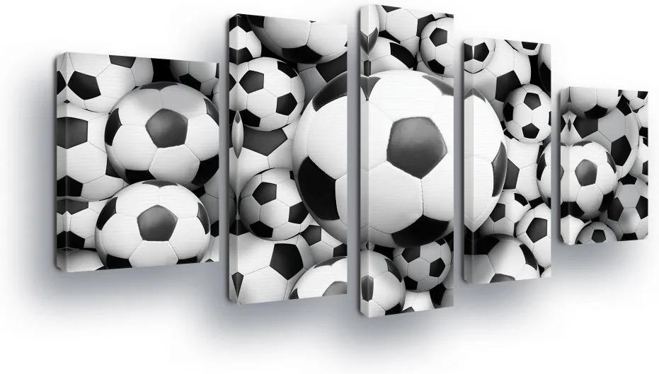 GLIX Tablou - Pattern with Soccer Ball 2 x 40x60 / 2 x 30x80 / 1 x 30x100 cm