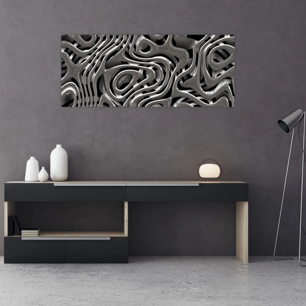 Tablou - Abstractizare metalică (120x50 cm)