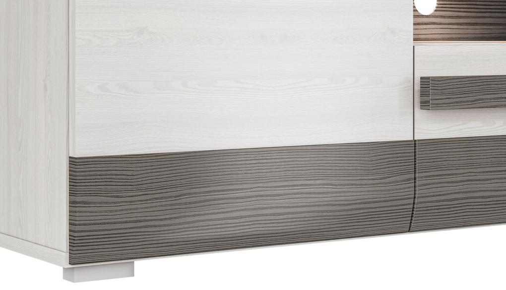 Masă tv Blanco 09, 165 cm cu sertar - pin de zăpadă / new grey