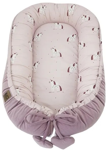 Cuib din bumbac pentru bebeluș UNICORN 90x60 cm EKO