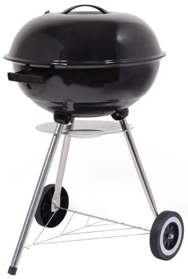 Grătar portabil cu cărbuni, negru