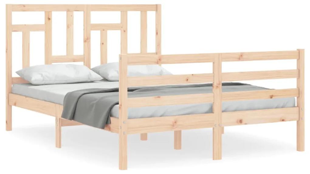 3194936 vidaXL Cadru de pat cu tăblie, dublu, lemn masiv