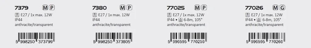 Aplica cu senzor de miscare pentru iluminat exterior design modern IP44 Ankara antracit