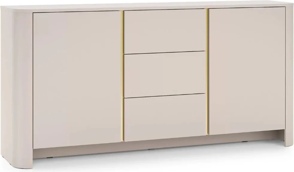 Comodă Sorrenti 168 cm cu sertare - cashmere / auriu