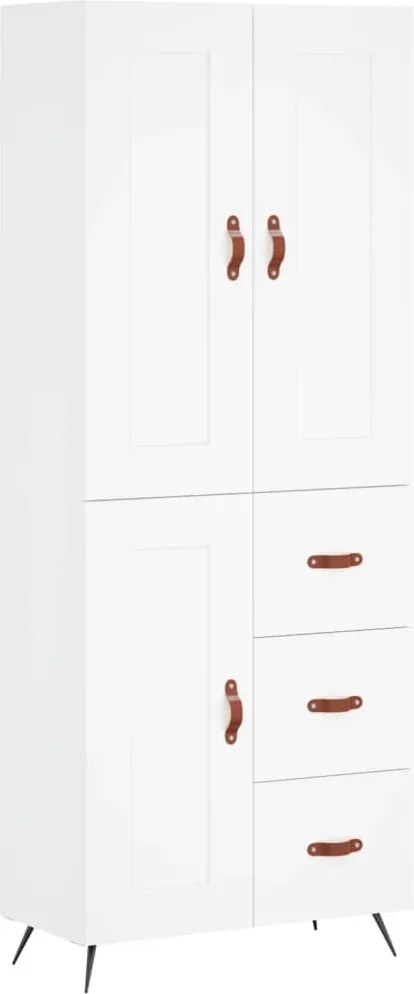 vidaXL Dulap înalt, alb, 69,5x34x180 cm, lemn compozit