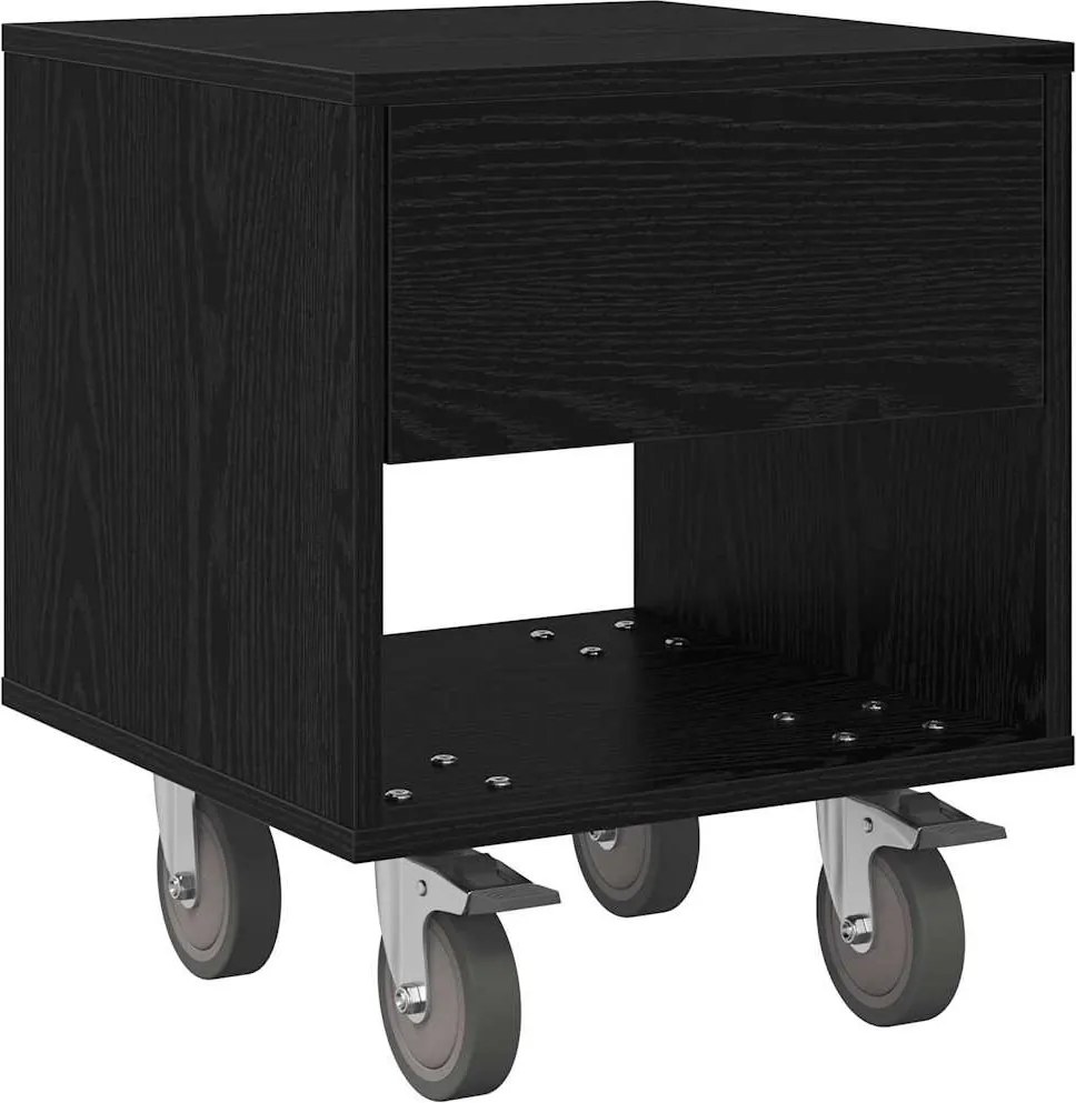 vidaXL Noptieră Stejar Negru 40,5 x 40 x 48 cm Lemn compozit