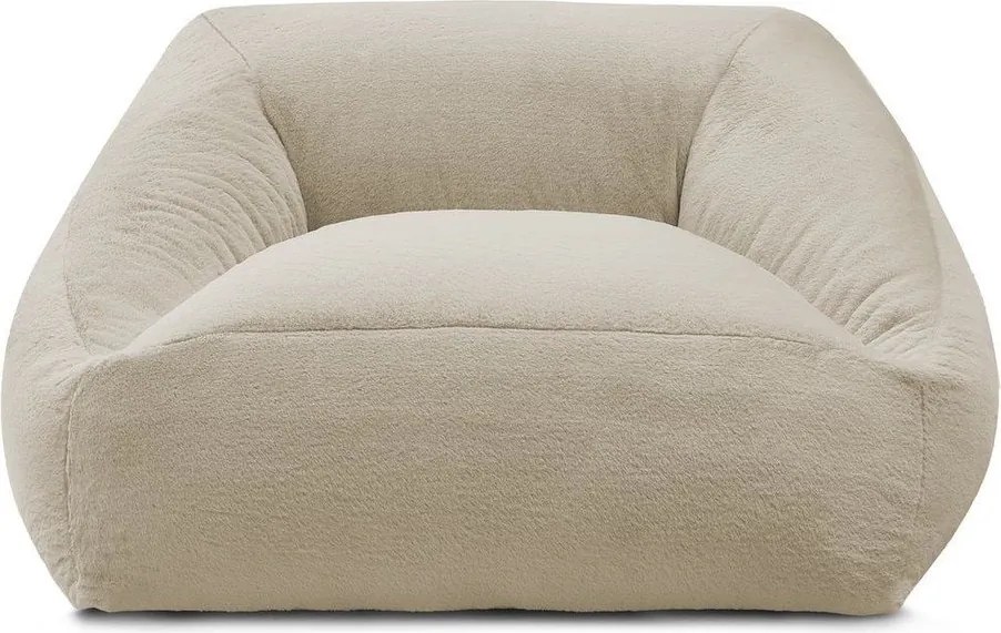 Fotoliu bean bag bej cu tapițerie din blană artificială Lilibet – Bobochic Paris