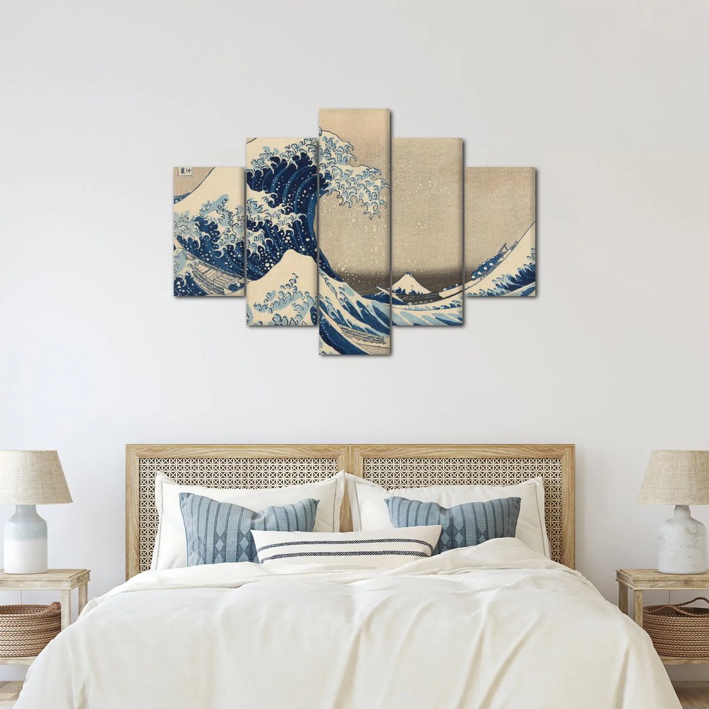 Tablou - Katsushika Hokusai, Under the Wave off Kanagawa, reproducere (150x105 cm)