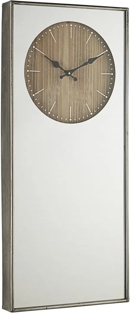 Ceas perete lemn alb cu rama argintie Ticking 35 cm x 6 cm x 80 h