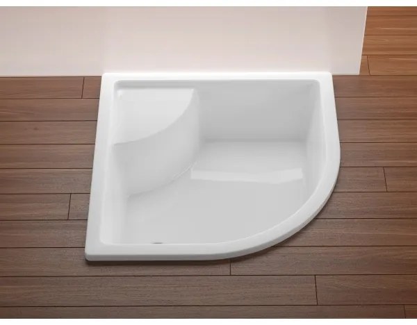 Ravak A217001020 - Cadă de duș în formă de sfert de cerc SABINA 90x90 cm albă