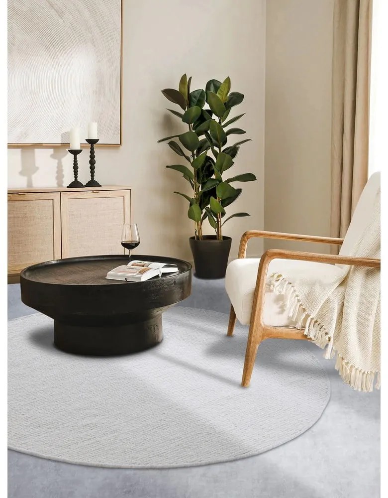 Covor alb țesut manual rotund din lână ø 200 cm Francois – Villeroy&amp;Boch