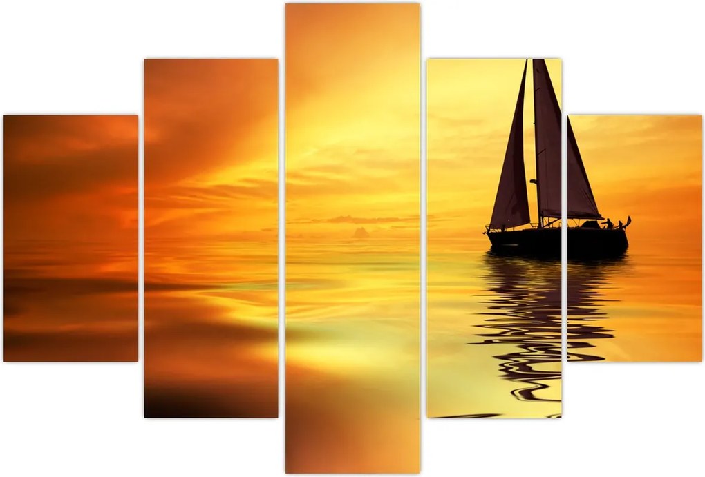 Tablou - Sailboat la apus de soare (150x105 cm)