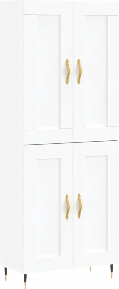 vidaXL Dulap înalt, alb, 69,5x34x180 cm, lemn compozit