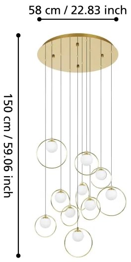 Lustră LED dimabilă pe cablu Eglo 390345 PORTOCOLOM 10xLED/3W/230V d. 58 cm