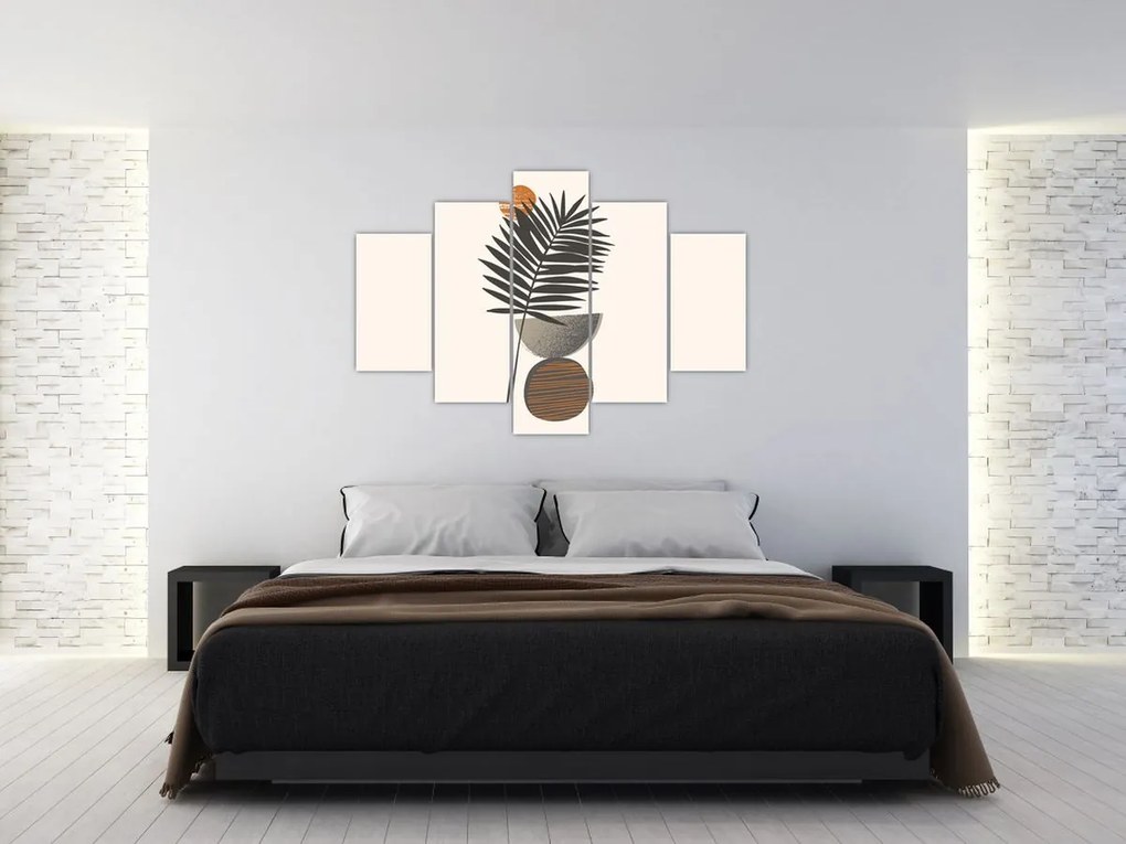 Tablou - Abstracție cu frunze de palmier (150x105 cm)