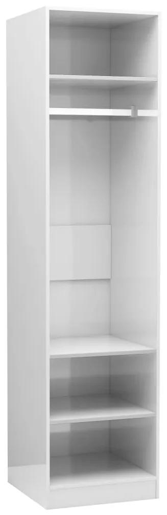 800240 vidaXL Șifonier, alb extralucios, 50x50x200 cm, lemn prelucrat