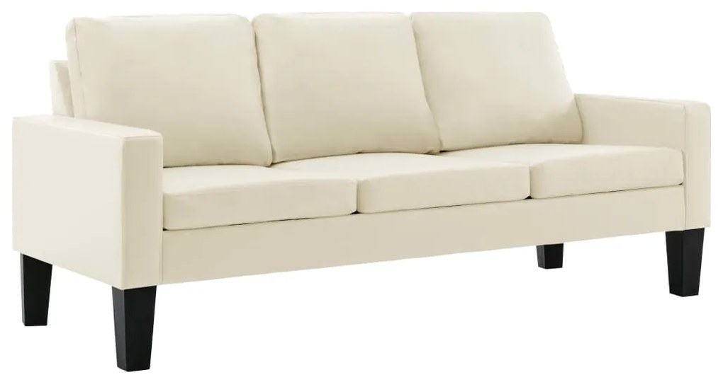 3056681 vidaXL Set de canapele, 2 piese, crem, piele ecologică