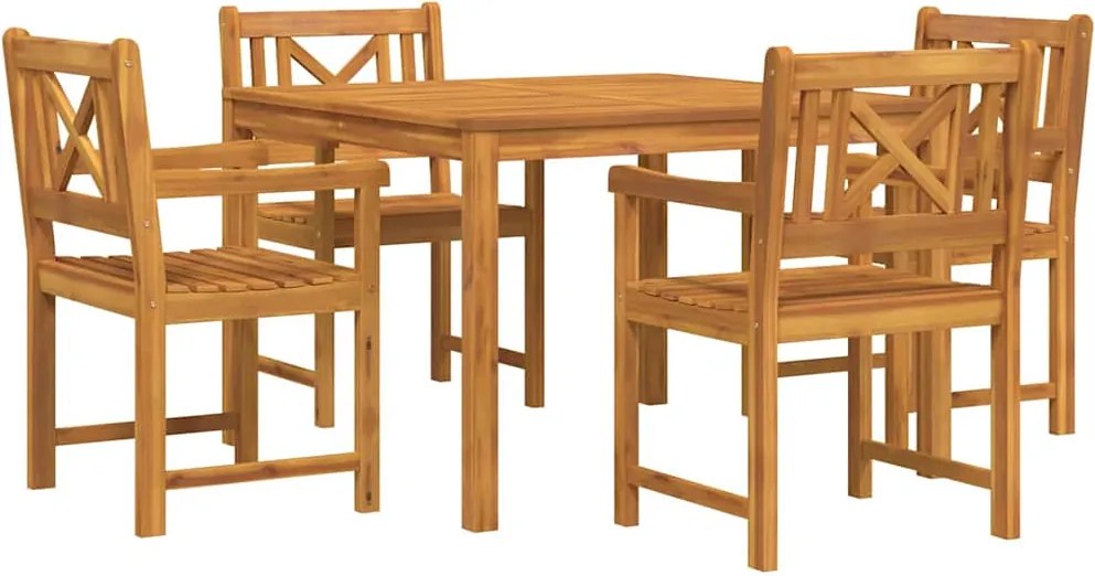 vidaXL Set de masă pentru grădină 5 pcs Maro Lemn masiv de acacia