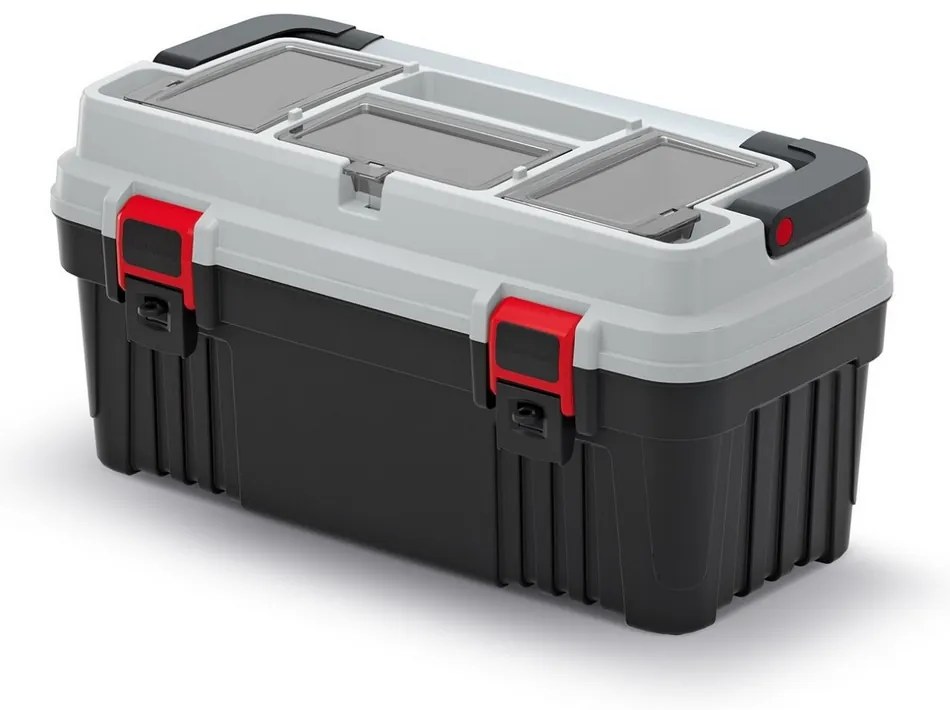 Cutie pentru scule cu maner metalic 54 x 27,8 x 26,9 cm, organizatoare, gri