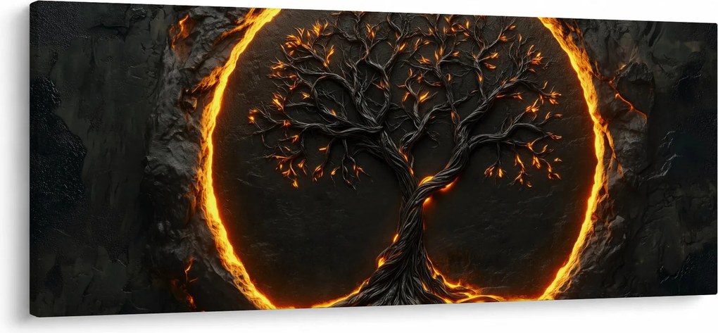 Tablou – Arborele vieții în lavă II. (120x50 cm)