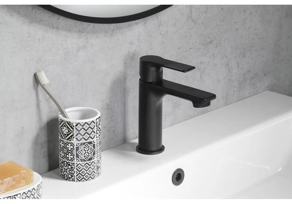 Baterie negru-mat pentru chiuvetă înaltă Pax – Sapho