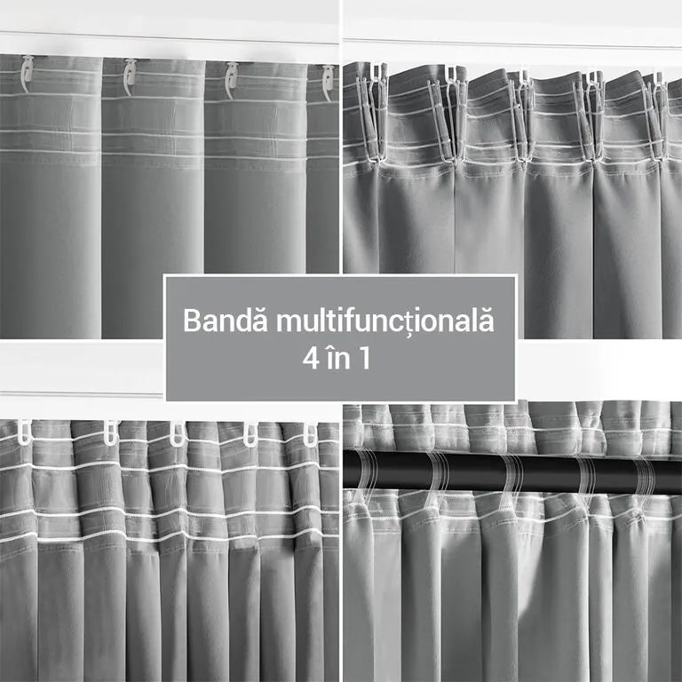 Draperie groasă blackout RESTILO argint 140 x 245 cm set 2 buc
