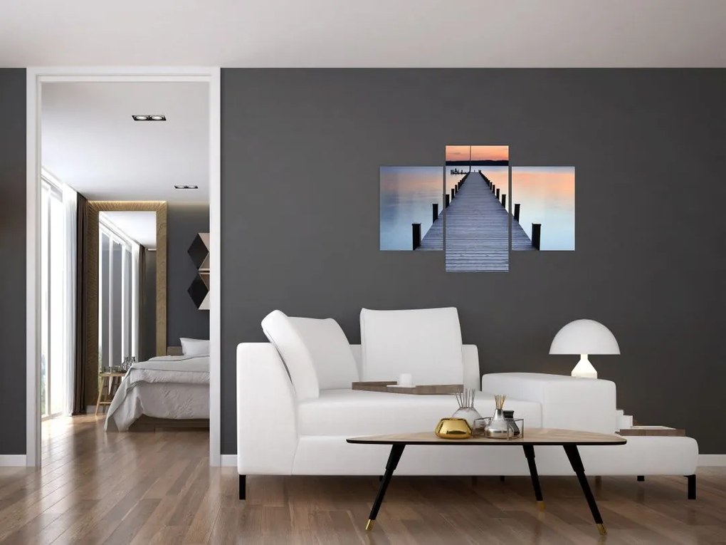 Tablou - Ponton de la Lacul Starnberger, Bavaria, Germania (90x60 cm)