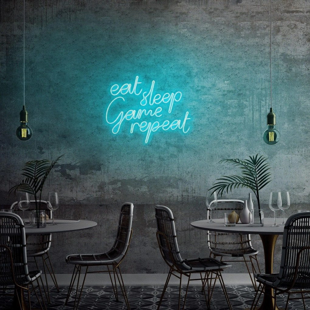 Aplica de Perete Neon eat sleep game repeat, 51 x 41 cm