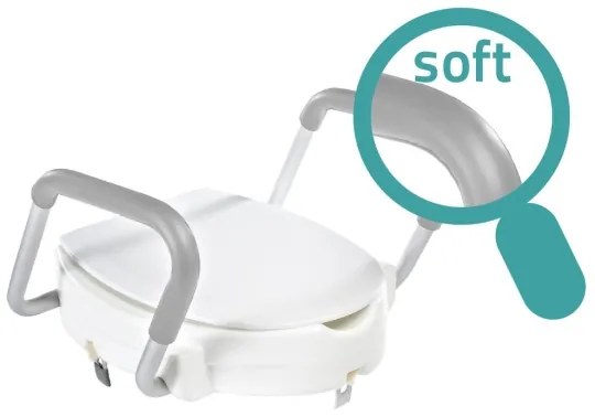 Ridder - Capac de toaletă înălțat cu mânere, alb