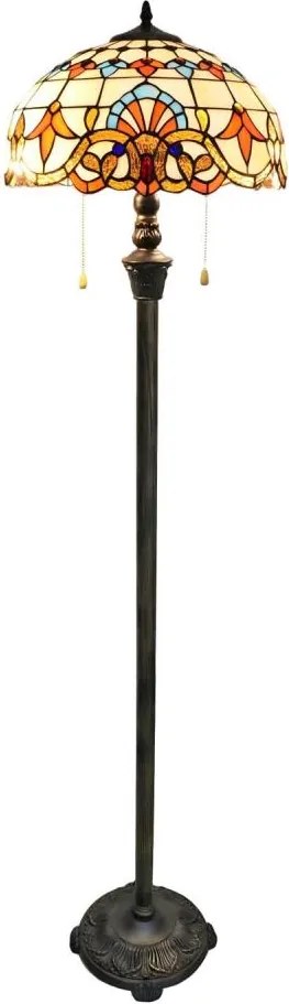 Brilagi - Lampă de podea Tiffany MIRABELLA, abajur din vitralii, 2xE27/60W/230V