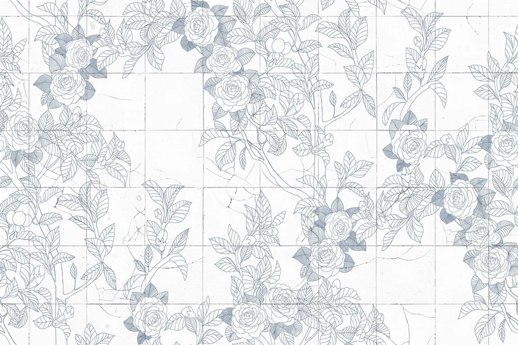 Tapet Rose Tiles, Blue, Rebel Walls