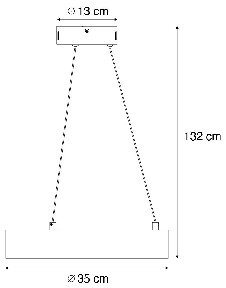Lampă suspendată modernă neagră 35 cm cu 3 trepte de intensitate luminoasă - Organici