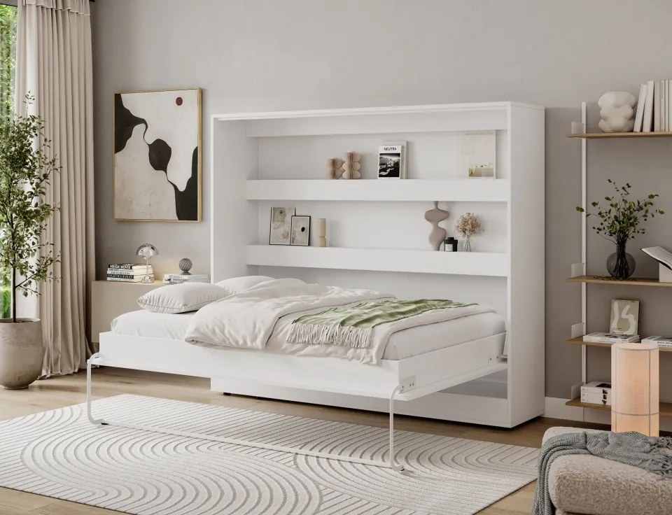 Pat rabatabil Devesto Horizontal Wall 140 alb, 200x140 cm – Alb