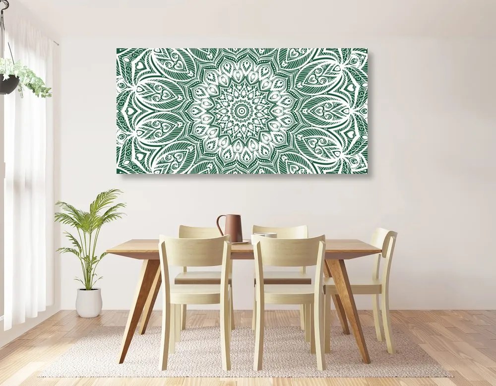 Tablou Mandala armonie pe un fundal verde